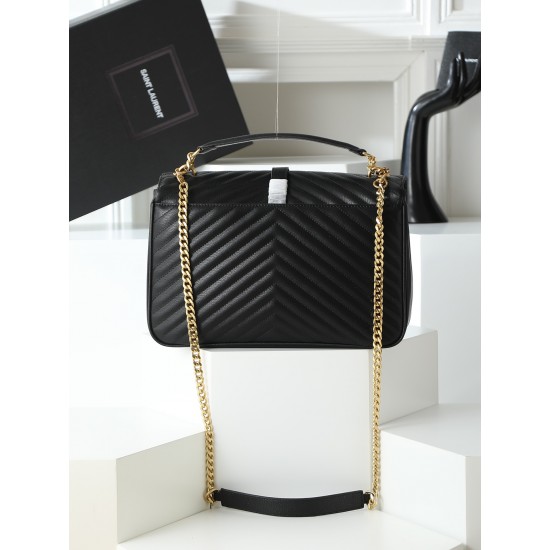 290 black gold buckle counter demon models SaintLaurentSLP counter latest version of the market exclusive imported leather original leather goat grain hand-embroidered V line ultra-smooth soft and comfortable bag shape exquisite practical pocket YSL gold 