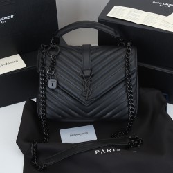 Lot 260 black black buckle counter demon models SaintLaurentSLP counter latest version of the market exclusive imported leather original leather goat grain hand-embroidered V line super silky soft and comfortable bag shape exquisite practical pocket YSL g