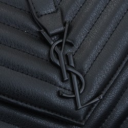 Lot 260 black black buckle counter demon models SaintLaurentSLP counter latest version of the market exclusive imported leather original leather goat grain hand-embroidered V line super silky soft and comfortable bag shape exquisite practical pocket YSL g