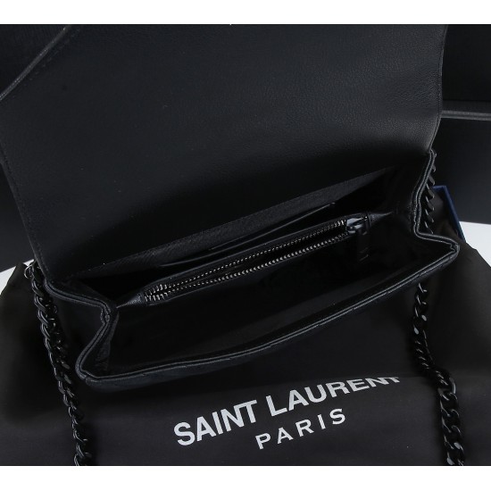 Lot 260 black black buckle counter demon models SaintLaurentSLP counter latest version of the market exclusive imported leather original leather goat grain hand-embroidered V line super silky soft and comfortable bag shape exquisite practical pocket YSL g