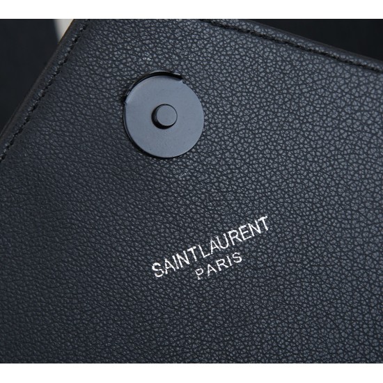 Lot 260 black black buckle counter demon models SaintLaurentSLP counter latest version of the market exclusive imported leather original leather goat grain hand-embroidered V line super silky soft and comfortable bag shape exquisite practical pocket YSL g