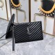 160 Silver Buckle YSL Market Exclusive Beaten and molded to order The highest version of the market Strong YvesSaintLaurent Embroidery Line Clutch Italian Calfskin Leather Handle Super The first in the market to be launched Size 30Cm Model 1850