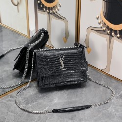 250YSL crocodile pattern Prince Wen the same models continue to burst in the special cowhide pressure three-dimensional pattern imported electroplating antique silver hardware street photography talisman tracking focus practical classic models temperament