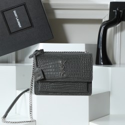 250YSL crocodile pattern Prince Wen the same models continue to burst in the special cowhide pressure three-dimensional pattern imported electroplating antique silver hardware street photography talisman tracking focus practical classic models temperament