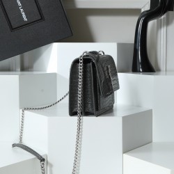 250YSL crocodile pattern Prince Wen the same models continue to burst in the special cowhide pressure three-dimensional pattern imported electroplating antique silver hardware street photography talisman tracking focus practical classic models temperament