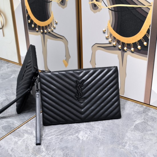 160 Black Buckle YSL Market Exclusive Beaten and molded to order The highest version of the market strong YvesSaintLaurent Embroidery line handbag Italian calfskin hand feeling super The first in the market to be launched Size 30Cm Model 1850