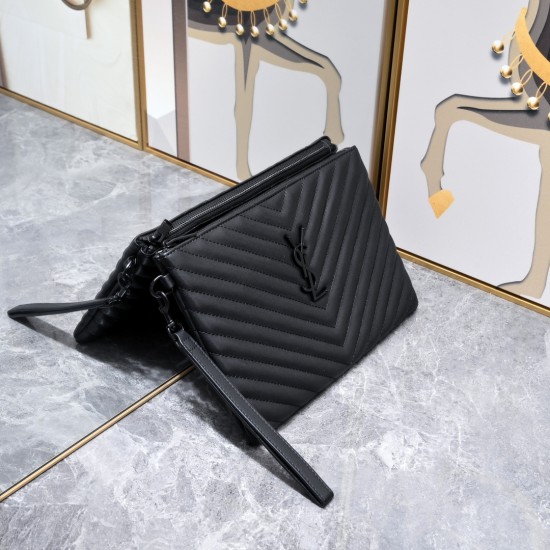 160 Black Buckle YSL Market Exclusive Beaten and molded to order The highest version of the market strong YvesSaintLaurent Embroidery line handbag Italian calfskin hand feeling super The first in the market to be launched Size 30Cm Model 1850