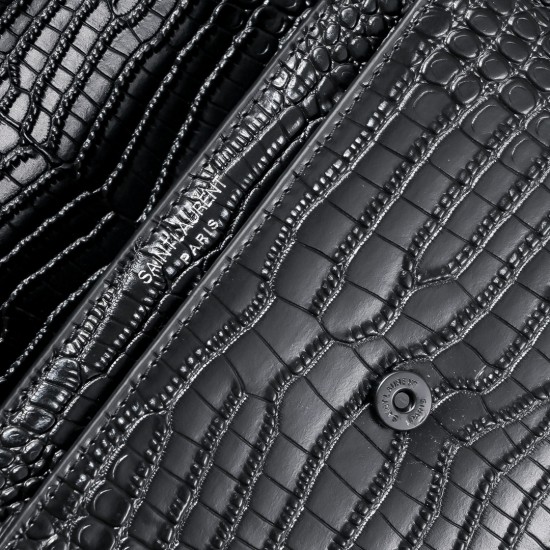 250YSL crocodile pattern Prince Wen the same models continue to burst in the special cowhide pressure three-dimensional pattern imported electroplating antique silver hardware street photography talisman tracking focus practical classic models temperament