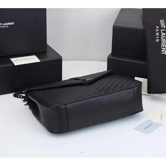 Lot 290 black black buckle counter demon models SaintLaurentSLP counter latest version of the market exclusive imported leather original leather goat grain hand-embroidered V line ultra-smooth soft and comfortable bag shape exquisite practical pocket YSL 