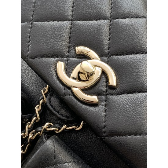 700 Chanel 23P super hot plain calf leather double backpack model 3860 The physical is very small and the old duma about the same size Undoubtedly still a premium model is very difficult to buy On the body is very good with the very durable will become a 
