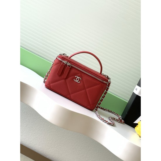 650 Chanel 25k large lattice box bag classic lattice pattern with caviar cowhide texture really no words hardware double C label exquisite and high-level handheld and chain shoulder back two kinds of back too poke me daily loaded with lipstick and powder 