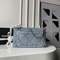 880 Cowboy Chanel25K fall and winter limited edition shopping bag High-end sense of pull full AS5727 really too excited cowboy with gold metal double pockets chain vintage pendant more stylish immediately let the classic diamond retro generous golden doub