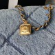 880 Cowboy Chanel25K fall and winter limited edition shopping bag High-end sense of pull full AS5727 really too excited cowboy with gold metal double pockets chain vintage pendant more stylish immediately let the classic diamond retro generous golden doub