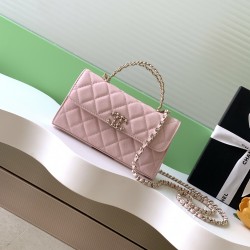 580 25A Cross Handle Leather Horizontal Large Horizontal flap design Retro and fashionable Leather interlocking chain handle is absolutely beautiful High-end sense of full of feel is also first-class Whether you are shoulder or handheld can easily manage 