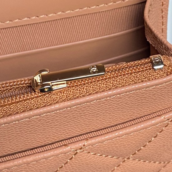 680 Chanel25B Woc Double C logo handle AP4785 Exquisite handle design is more fashionable Grain cowhide leather with metal vintage hardware texture wear-resistant and durable Classic design style versatile and practical Really exquisite Oh high value Smal