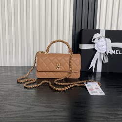 680 Chanel25B Double C logo handle AP4798 Exquisite handle design is more fashionable Grain cowhide leather with metal vintage hardware texture wear-resistant and durable Classic design and style versatile and practical Really exquisite Oh high color valu