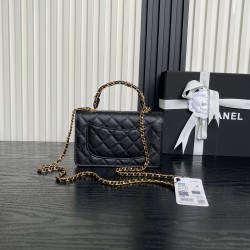 680 Chanel25B Woc Double C logo handle AP4785 Exquisite handle design is more fashionable Grain cowhide leather with metal vintage hardware texture wear-resistant and durable Classic design style versatile and practical Really exquisite Oh high value Smal