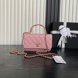 680 Chanel25B Woc Double C logo handle AP4785 Exquisite handle design is more fashionable Grain cowhide leather with metal vintage hardware texture wear-resistant and durable Classic design style versatile and practical Really exquisite Oh high value Smal