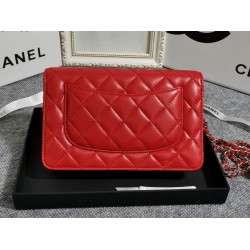 420 Chanel 0497A original sheepskin WOC small bag fashionable atmospheric double C let you more confident gold and silver buckle long chain can be collected in the bag can be used as a clutch bag inside the card space zipper space change space compact and
