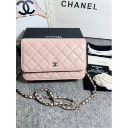 420 top original single 2020 spring and summer new version WOC33814 wealth bag imported original sheepskin classic diamond lattice and leather through the metal chain of the classic design appearance and the same as the previous classic Woc difference is 