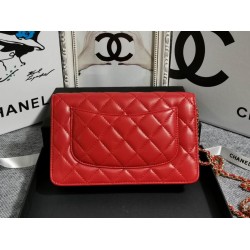 420 Chanel 0497A original sheepskin WOC small bag fashionable atmospheric double C let you more confident gold and silver buckle long chain can be collected in the bag can be used as a clutch bag inside the card space zipper space change space compact and