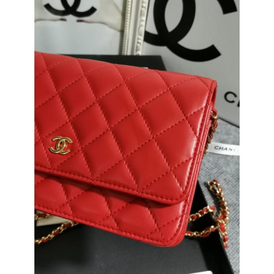 420 Chanel 0497A original sheepskin WOC small bag fashionable atmospheric double C let you more confident gold and silver buckle long chain can be collected in the bag can be used as a clutch bag inside the card space zipper space change space compact and