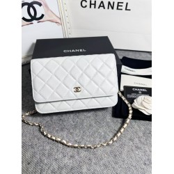 420 top original single 2020 spring and summer new version WOC33814 Fortune bag into the original sheepskin classic diamond lattice and leather through the classic design of the metal chain appearance and the same as the classic Woc before the difference 
