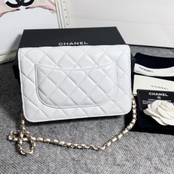 420 top original single 2020 spring and summer new version WOC33814 Fortune bag into the original sheepskin classic diamond lattice and leather through the classic design of the metal chain appearance and the same as the classic Woc before the difference 