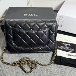 420 top original single 2020 spring and summer new version WOC33814 wealth bag imported original sheepskin classic diamond lattice and leather through the metal chain of the classic design appearance and the same as the previous classic Woc difference is 