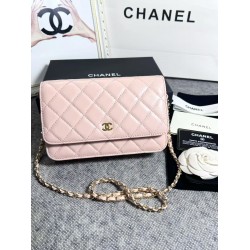 420 top original single 2020 spring and summer new version WOC33814 wealth bag imported original sheepskin classic diamond lattice and leather through the metal chain of the classic design appearance and the same as the previous classic Woc difference is 