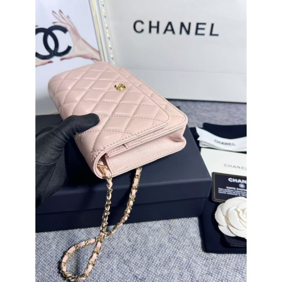 420 top original single 2020 spring and summer new version WOC33814 wealth bag imported original sheepskin classic diamond lattice and leather through the metal chain of the classic design appearance and the same as the previous classic Woc difference is 