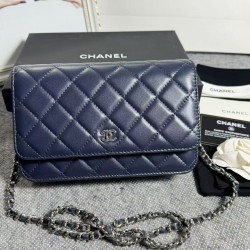 420 top original single 2020 spring and summer new version WOC33814 wealth bag imported original sheepskin classic diamond lattice and leather through the metal chain of the classic design appearance and the same as the previous classic Woc difference is 