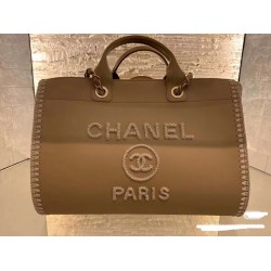 1200 Chanel coco beach bag apricot cow weave beach bag 34cm classic stunning