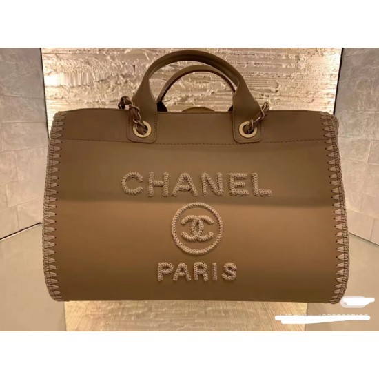 1200 Chanel coco beach bag apricot cow weave beach bag 34cm classic stunning