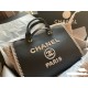 1200 Chanel coco beach bag black cow weave beach bag 34cm classic stunning