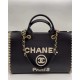1200 Chanel coco beach bag black cow weave beach bag 34cm classic stunning