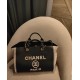 1200 Chanel coco beach bag black cow weave beach bag 34cm classic stunning