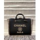 1200 Chanel coco beach bag black cow weave beach bag 34cm classic stunning