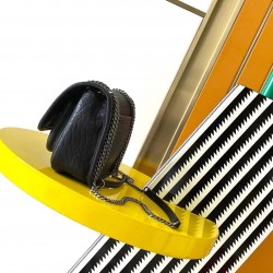 P530 Extraordinary quality Original leather Black elephant pattern Gold and silver buckle 18cmNiki family new member mini is simply too cool bag shape good-looking no flaws soft sheepskin create a retro-photographic style cross-body or armpit is very can 