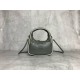 P7005BC125 stone cement gray with white MiuMi new MiuWander handbags new bold color scheme using the top imported calfskin leather vintage frosted hardware using the round lonely curve retains the playful sense of expression of sports elegance style and c
