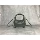 P7005BC125 stone cement gray with white MiuMi new MiuWander handbags new bold color scheme using the top imported calfskin leather vintage frosted hardware using the round lonely curve retains the playful sense of expression of sports elegance style and c