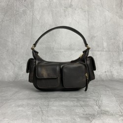 P8805BC146 retro M this year's most special style biker bag using top imported lambskin leather soft cotton satin lining multi-pocket design blurring the boundaries of functionality and decorative personality distinctive can manage a variety of styles can