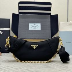 F490 with counter counterpart full set of packaging exclusive customized new crescent moon bag black 1BH222 multifunctional crossbody bag this ReNylon handbag is made of recycled nylon fabric exquisite and versatile fusion of archival library styling and 