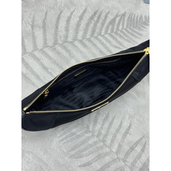 F490 with counter counterpart full set of packaging exclusive customized new crescent moon bag black 1BH222 multifunctional crossbody bag this ReNylon handbag is made of recycled nylon fabric exquisite and versatile fusion of archival library styling and 