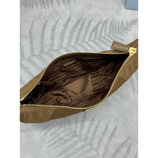 F490 with counter counterpart full set of packaging exclusive customized new crescent moon bag cork color 1BH222 multifunctional crossbody bag this ReNylon handbag is made of recycled nylon fabric exquisite and versatile fusion of archival library styling