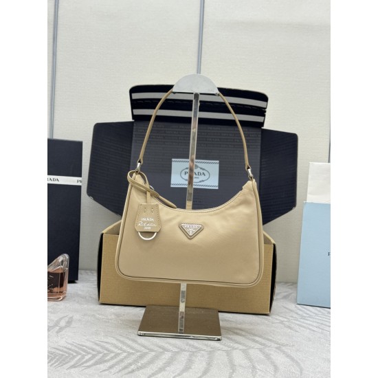 F270 with counter to the version of the full set of packaging exclusive customized explosive models leather shoulder armpit bag Bailat hardware Hobo2005 women's nylon shoulder bag 1NE204 using imported original parachute fabric handle cross grain cowhide 