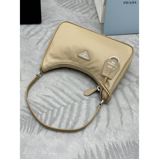 F270 with counter to the version of the full set of packaging exclusive customized explosive models leather shoulder armpit bag Bailat hardware Hobo2005 women's nylon shoulder bag 1NE204 using imported original parachute fabric handle cross grain cowhide 