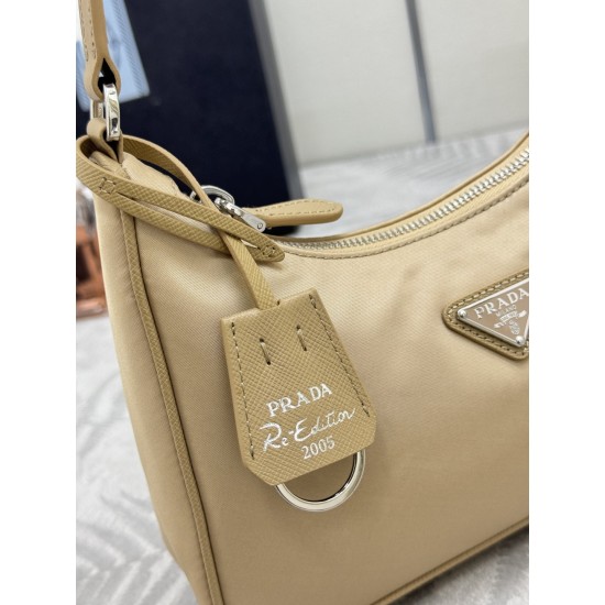 F270 with counter to the version of the full set of packaging exclusive customized explosive models leather shoulder armpit bag Bailat hardware Hobo2005 women's nylon shoulder bag 1NE204 using imported original parachute fabric handle cross grain cowhide 