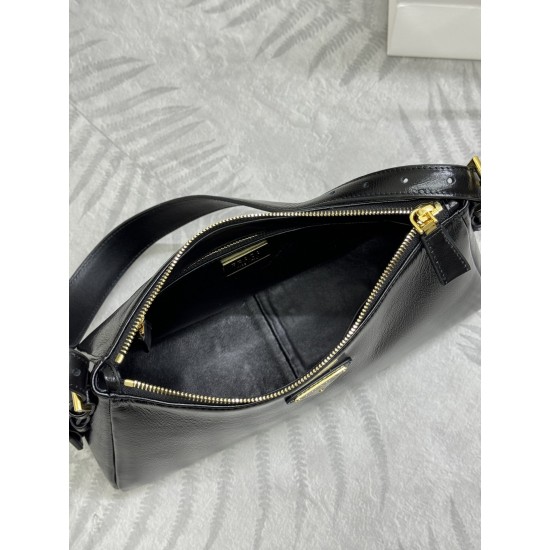 F670 with counter counter version of the full set of packaging exclusive customized new Aimee underarm bag wrinkled patent leather 1BC229 small this leather Hobo underarm bag design temperament simple imported calfskin front metal triangle enamel logo wit