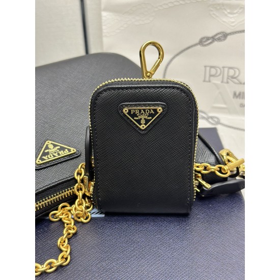 F580 with a full set of the right version of the counter package exclusive custom upgraded version of the three-in-one new 1BH204 cross grain leather gold hardware nylon Hobo hand-carrying underarm bag Netroots Sisters crazy grass popular in the fashion c